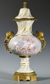LARGE BRONZE MOUNTED PORCELAIN