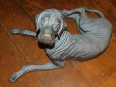LARGE BRONZE OF GREAT DANE DOG
