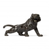 LARGE BRONZE OKIMONO OF A TIGE