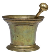 LARGE BRONZE PHARMACY MORTAR &