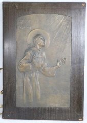 LARGE BRONZE PLAQUE DEPICTING