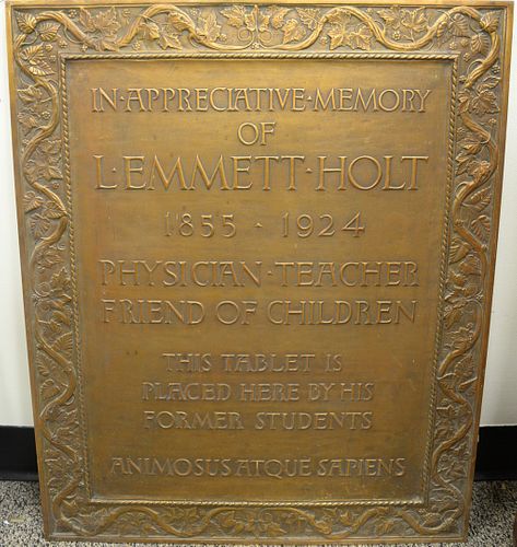LARGE BRONZE PLAQUE "IN