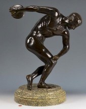 LARGE BRONZE SCULPTURE OF DISC