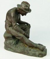 LARGE BRONZE SCULPTURE OF SEAT