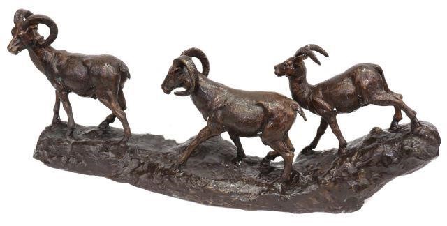 LARGE BRONZE SCULPTURE, THREE