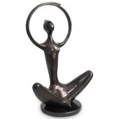 LARGE BRONZE YOGA GIRL SCULPTU