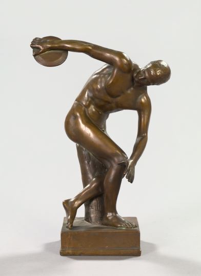 Large Bronzed Plaster Figure of