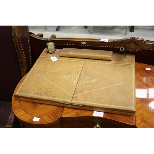 Large brown and gilt writing slope,