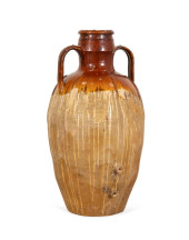 LARGE BROWN GLAZED EARTHENWARE
