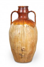 LARGE BROWN GLAZED EARTHENWARE