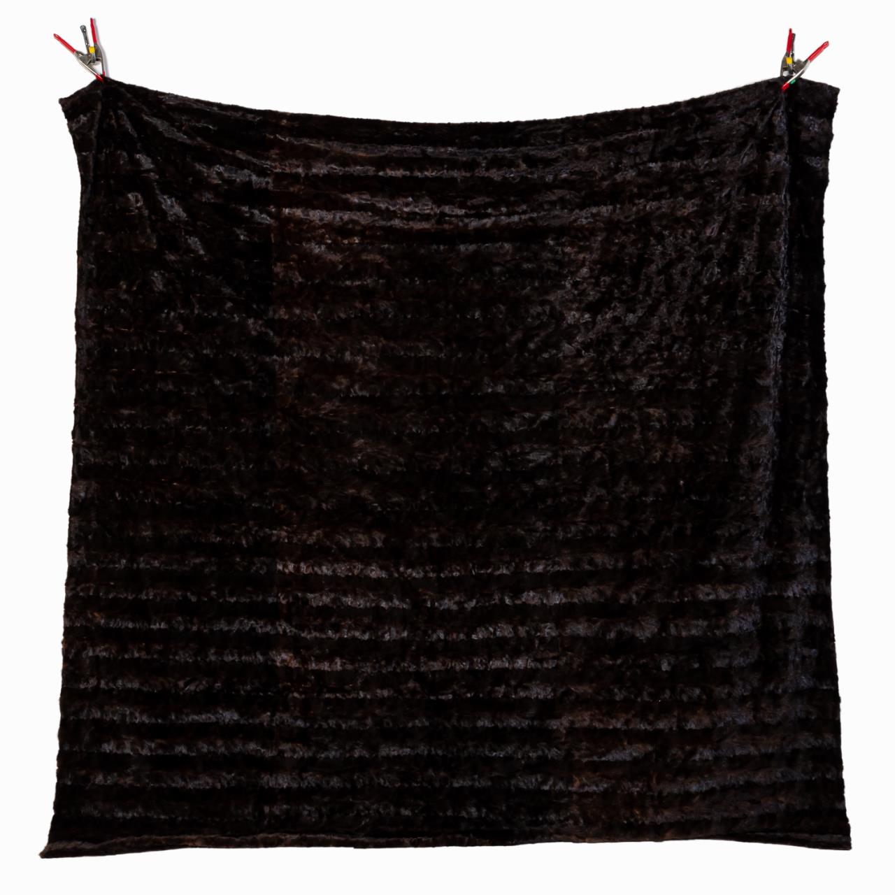 LARGE BROWN MINK FUR THROW