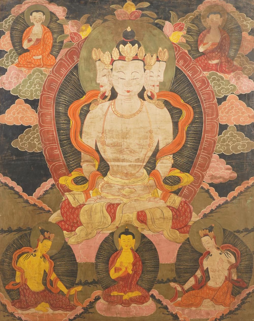 LARGE BUDDHIST PAINTINGLarge
