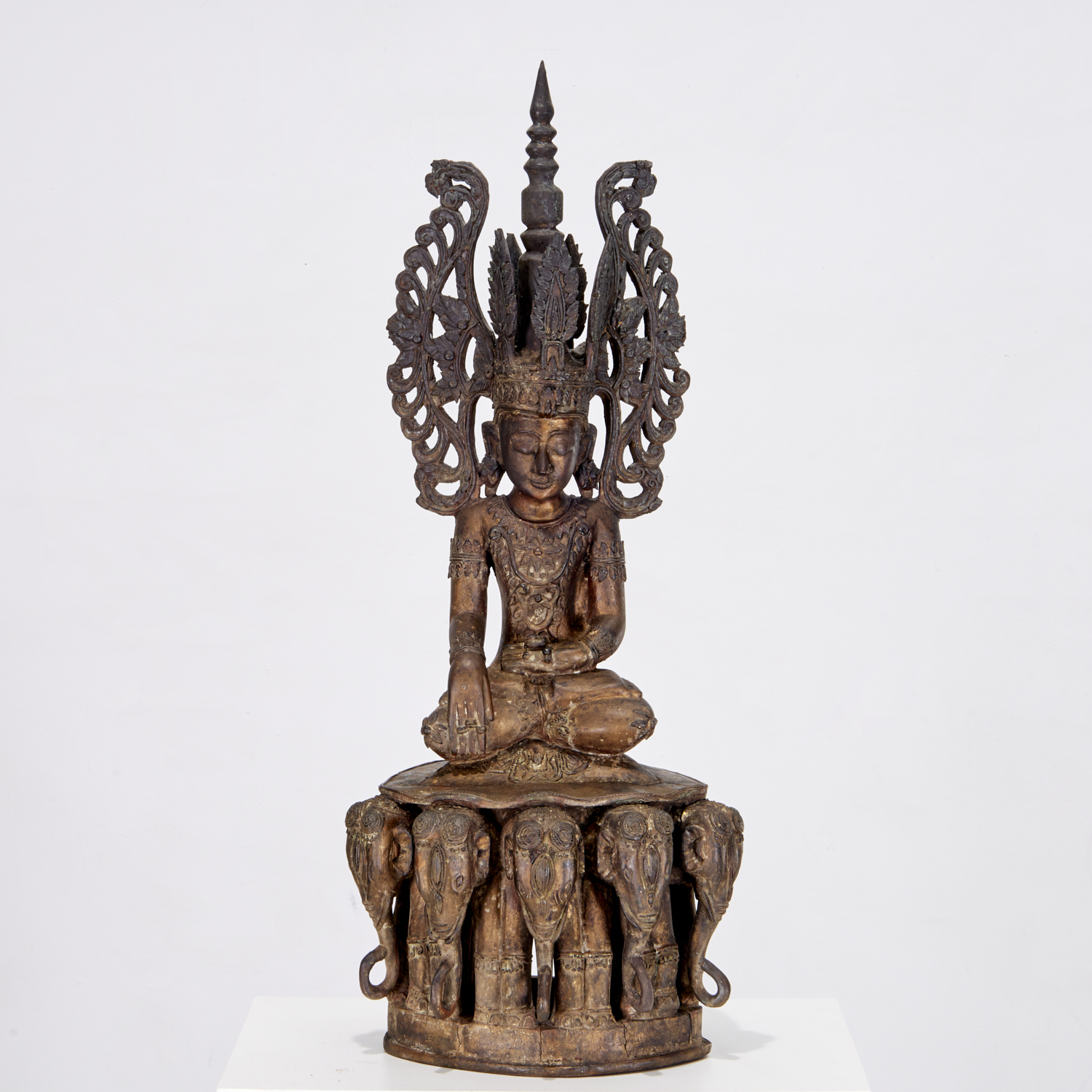 LARGE BURMESE CARVED, PAINTED