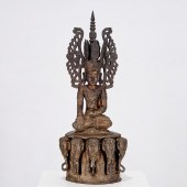 LARGE BURMESE CARVED, PAINTED