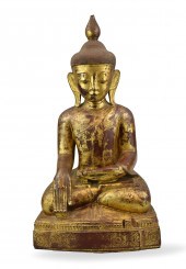 LARGE BURMESE GILT LACUQERED W