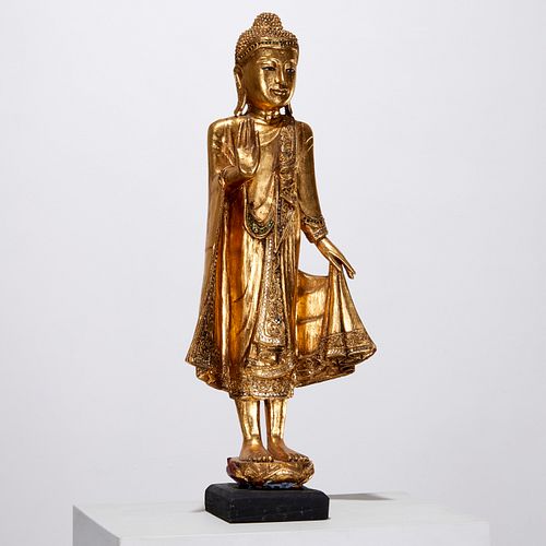 LARGE BURMESE MANDALAY GILTWOOD