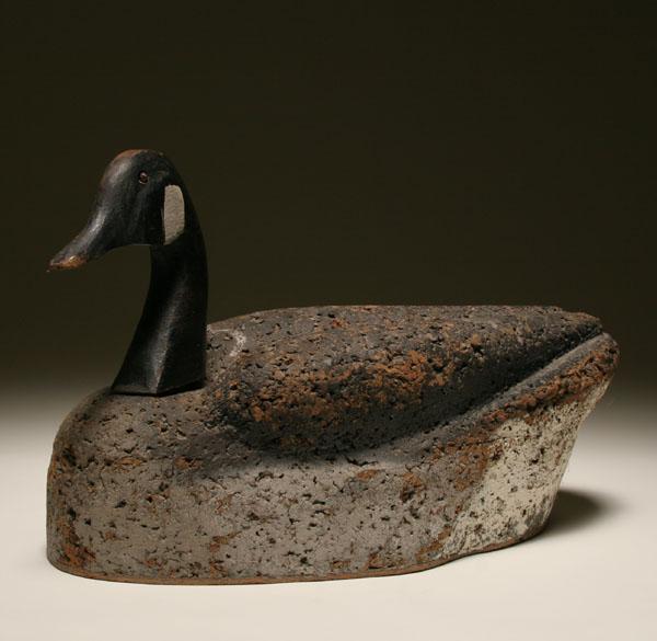 Large Canadian goose decoy; painted