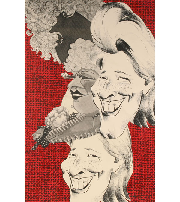 Large Caricature Portraits of Mae