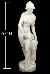 LARGE CARRARA MARBLE NUDE SCUL