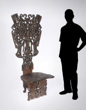 LARGE CARVED AFRICAN CHAIR: La