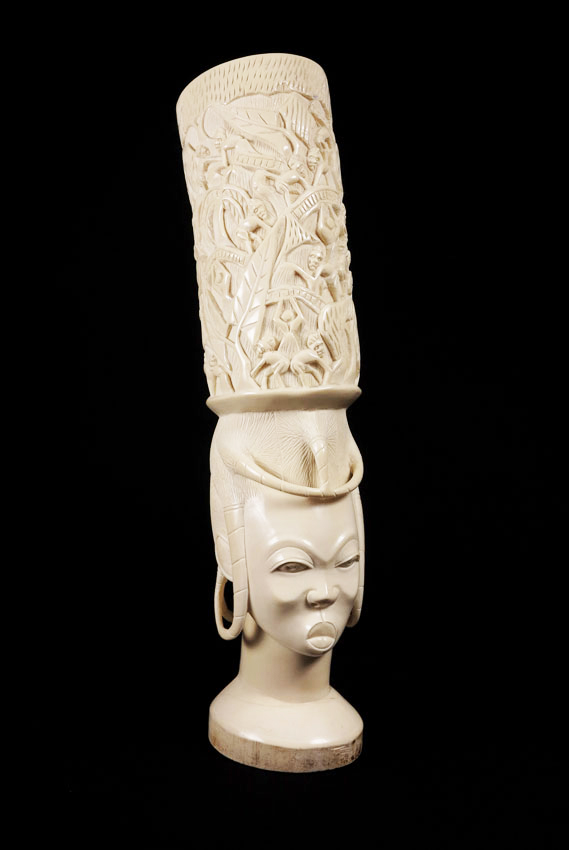 LARGE CARVED AFRICAN IVORY