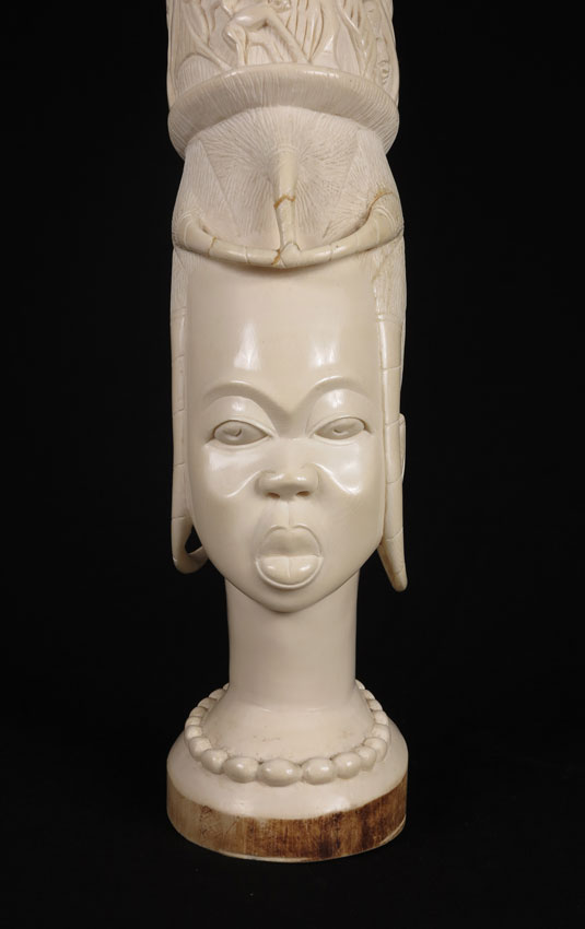 LARGE CARVED AFRICAN IVORY