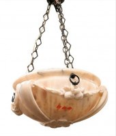 LARGE CARVED ALABASTER DOME HA