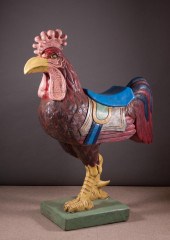 LARGE CARVED AND PAINTED WOOD