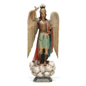 LARGE CARVED AND POLYCHROME WO