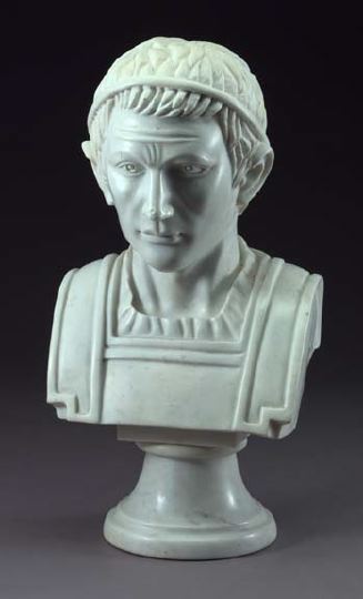 Large Carved Carrara Marble Bust of