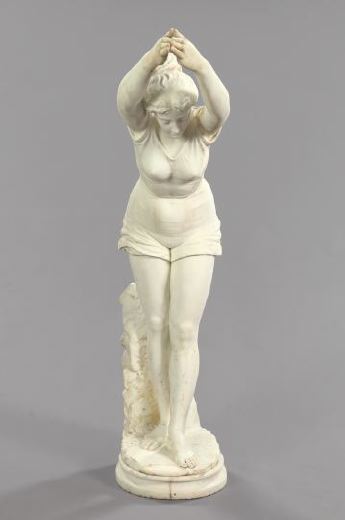 Large Carved Carrara Marble