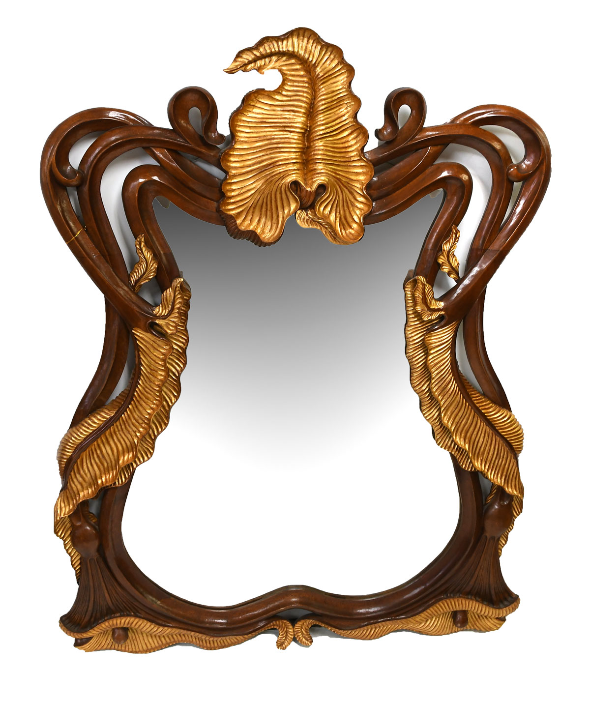 LARGE CARVED GILT ALOCASIA