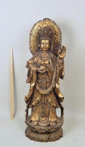 LARGE CARVED GILTWOOD FULL LEN