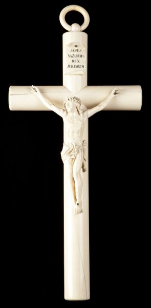 Large Carved Ivory Crucifixlikely