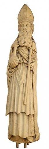 LARGE CARVED IVORY STATUE OF A
