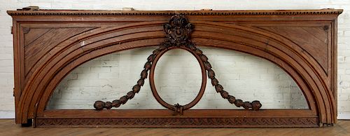 LARGE CARVED MAHOGANY TRANSOM