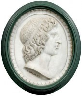 Large carved marble relief pla