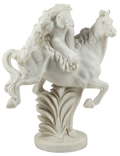 LARGE CARVED MARBLE SCULPTURE,