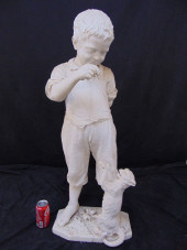 LARGE CARVED MARBLE STATUE, BO