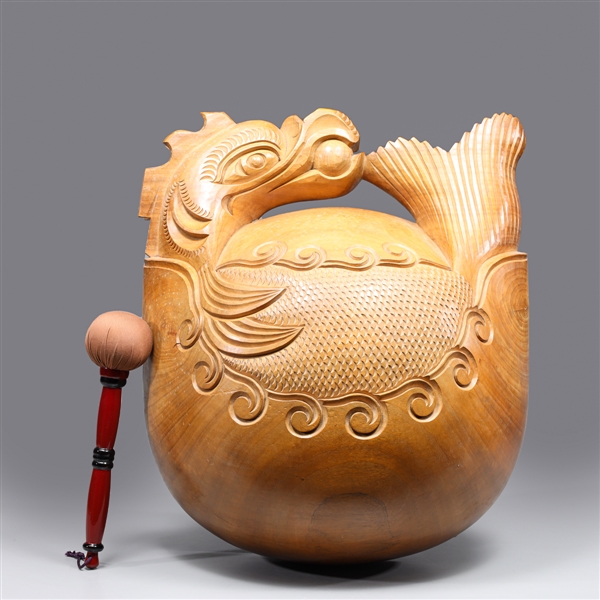 Large carved Mokugyo ceremonial
