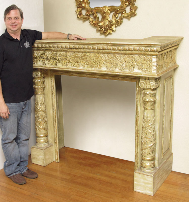 LARGE CARVED PARCEL GILT