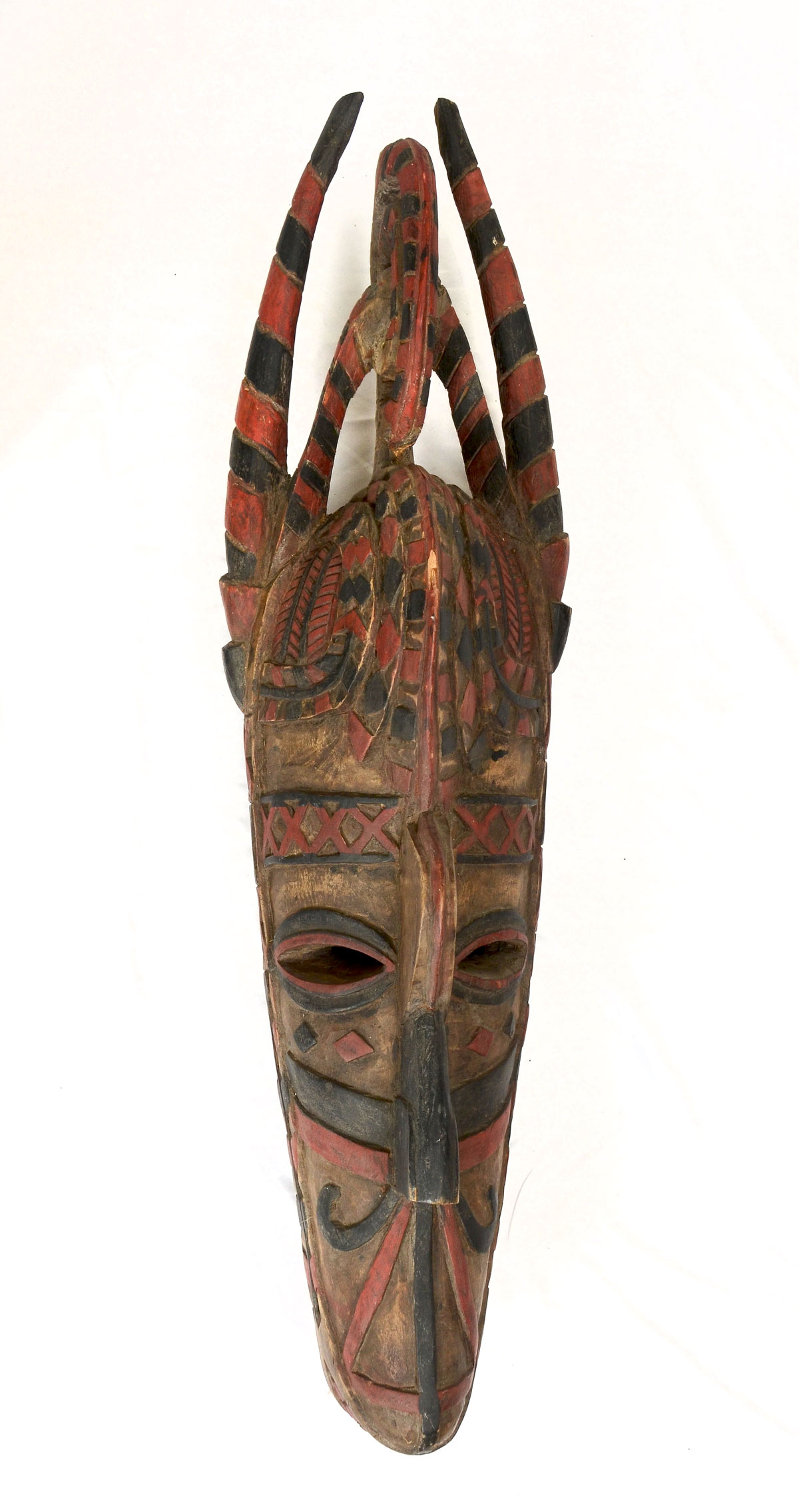 LARGE CARVED POLYCHROME AFRICAN