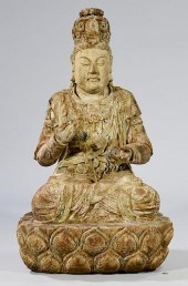 LARGE CARVED QUAN YIN FIGURE,