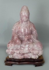 LARGE CARVED ROSE QUARTZ FIGUR