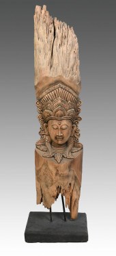 LARGE CARVED THAI GUAN YIN: Ta