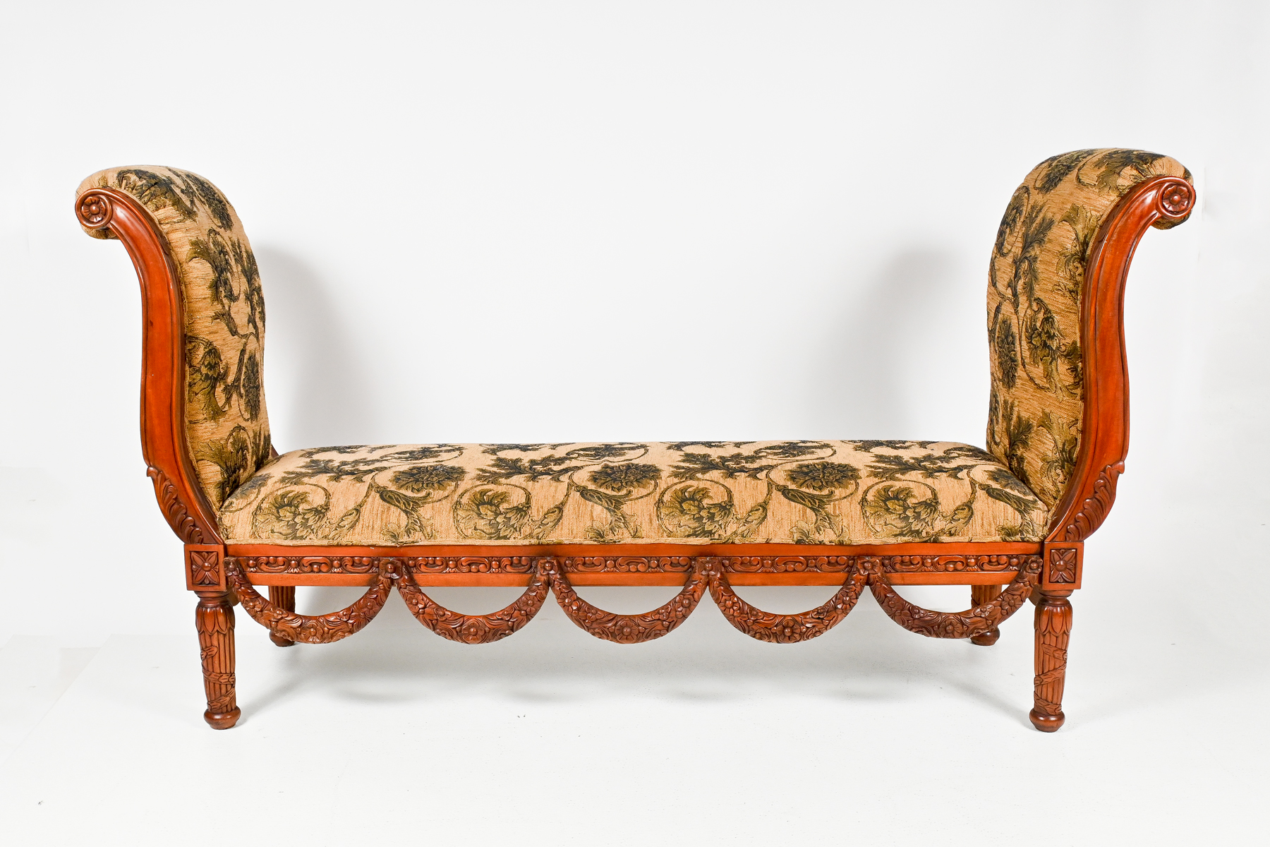 LARGE CARVED WINDOW BENCH: A