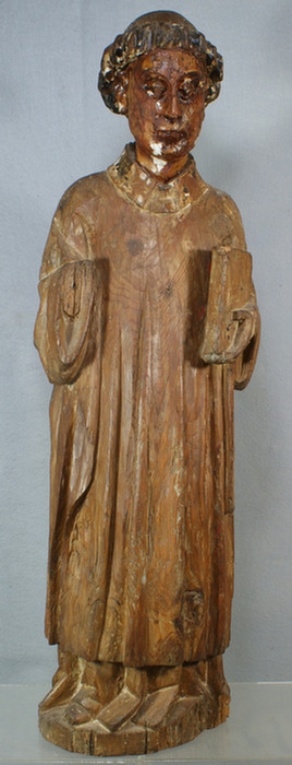 Large carved wood figure of St.
