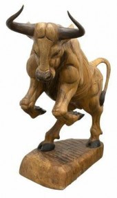 LARGE CARVED WOOD FIGURE, REAR