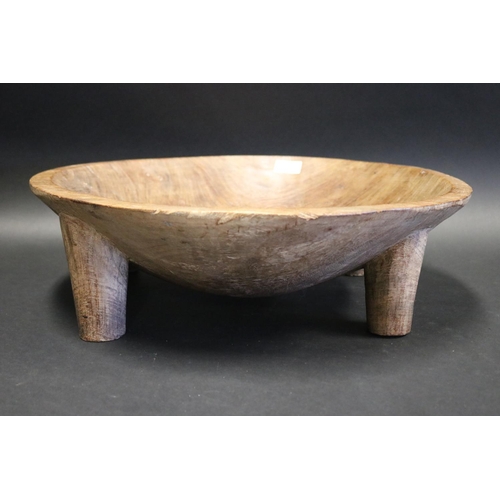 Large carved wood kava bowl, approx