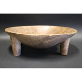 Large carved wood kava bowl, a